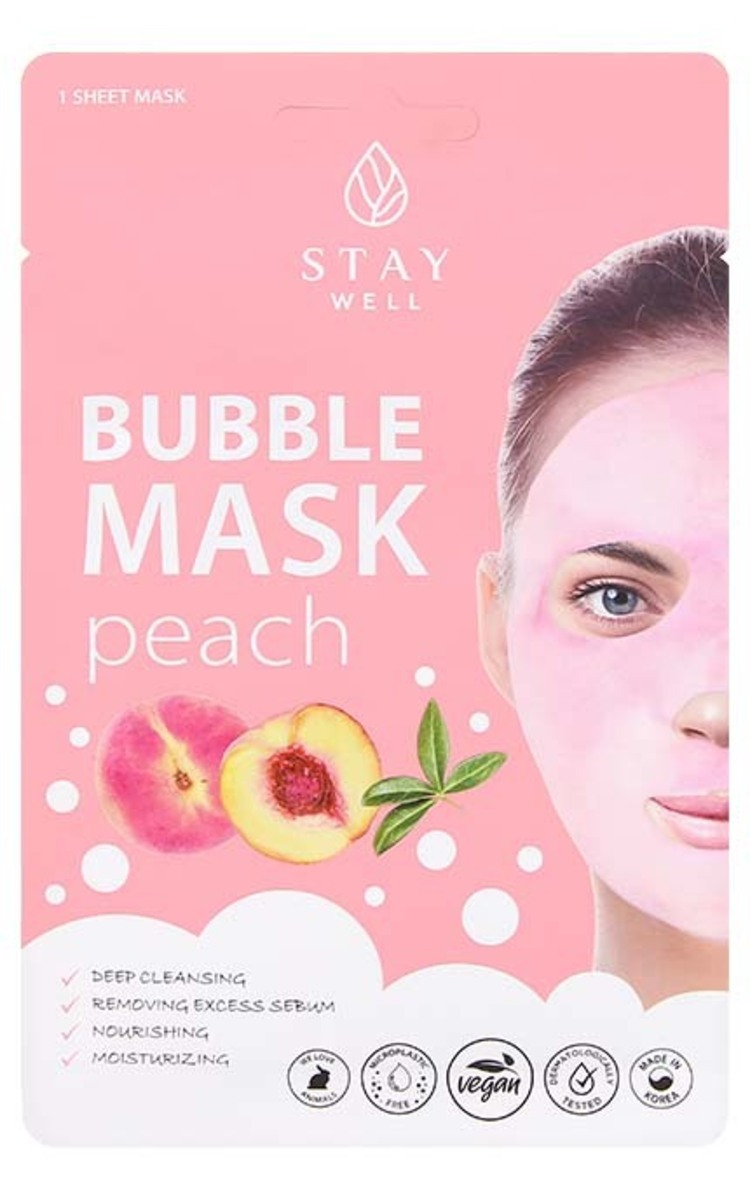 STAY WELL STAY WELL Bubble Peach dziļi attīroša maska sejai, 1gab., 20g 1 gab.