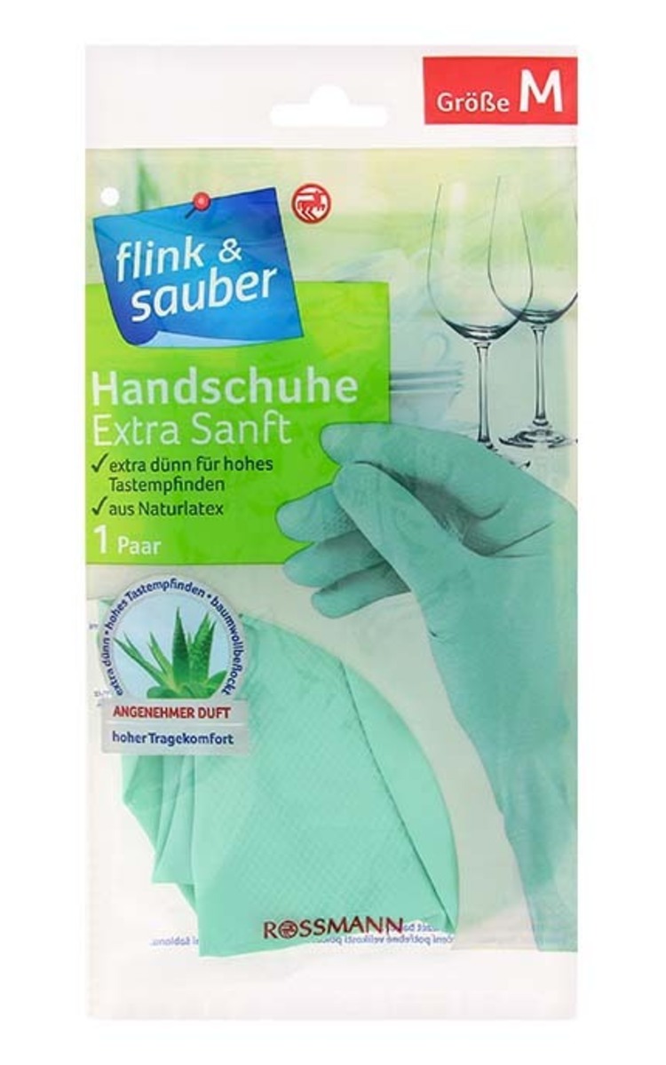 FLINK&SAUBER FLINK&SAUBER Хозяйственные перчатки Extra Soft, размер M 1 шт