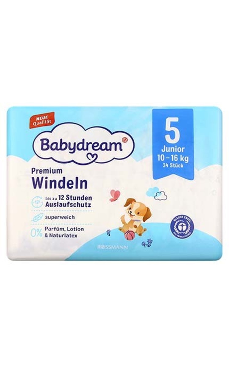 BABY DREAM BABYDREAM Junior5 autiņbiksītes, 10-16kg, 34gab. 34 gab.