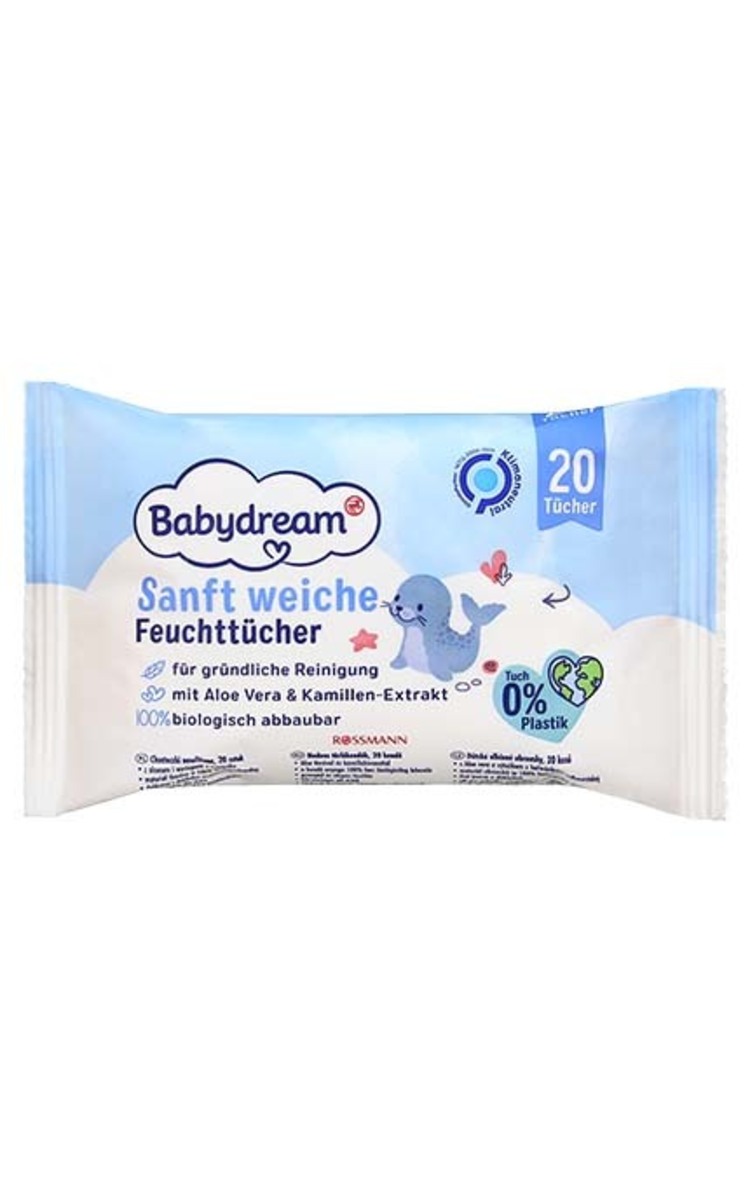 BABY DREAM BABYDREAM Влажные салфетки с экстрактом алоэ и ромашки, 20шт. 20 шт