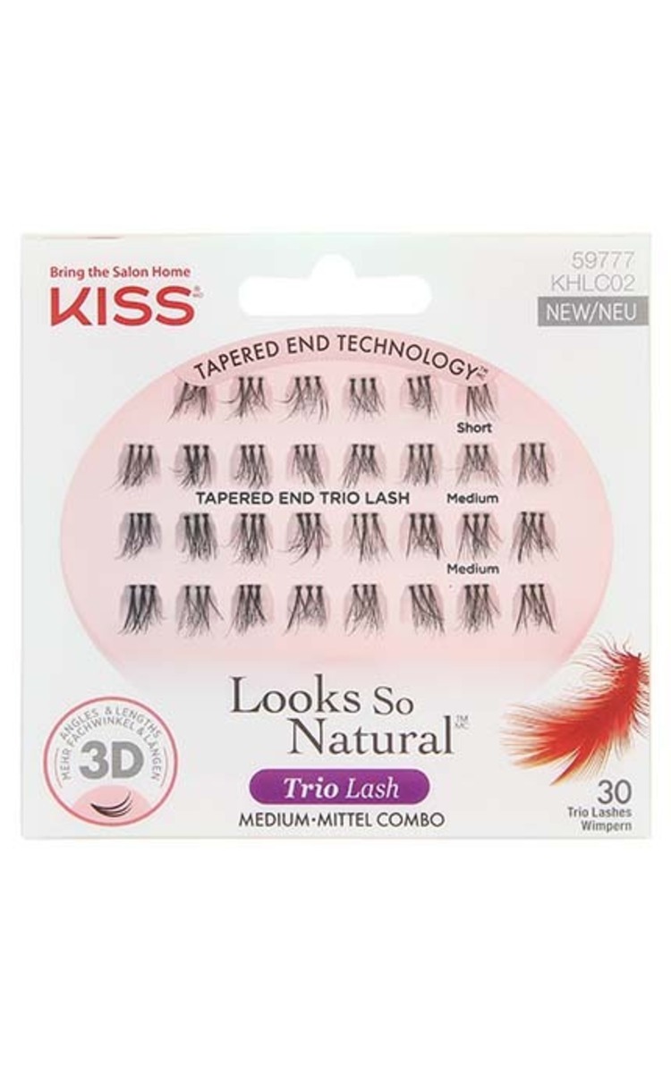 KISS KISS Looks So Natural Trio Lash набор накладных ресниц, Medium, 30шт + клей, 0.7г 1 шт