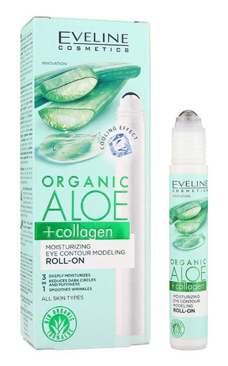 EVELINE EVELINE Organic Aloe+Collagen роликовый гель для контура глаз, 15мл 15 мл