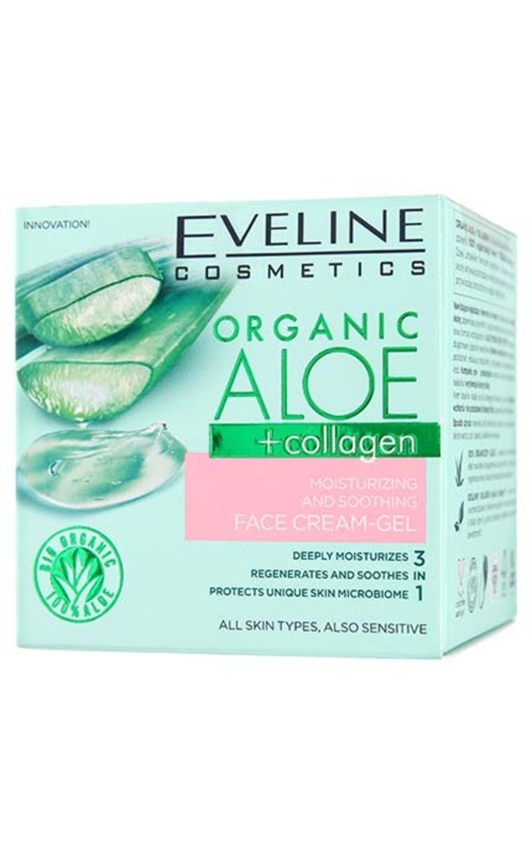 EVELINE EVELINE Organic Aloe+Collagen успакаивающий и увлажняющий крем-гель для лица, 50мл 50 мл