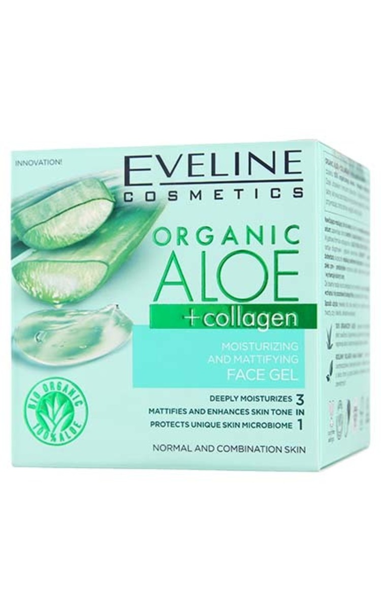 EVELINE EVELINE Organic Aloe+Collagen увлажняюще-матирующий гель для лица, 50мл 50 мл