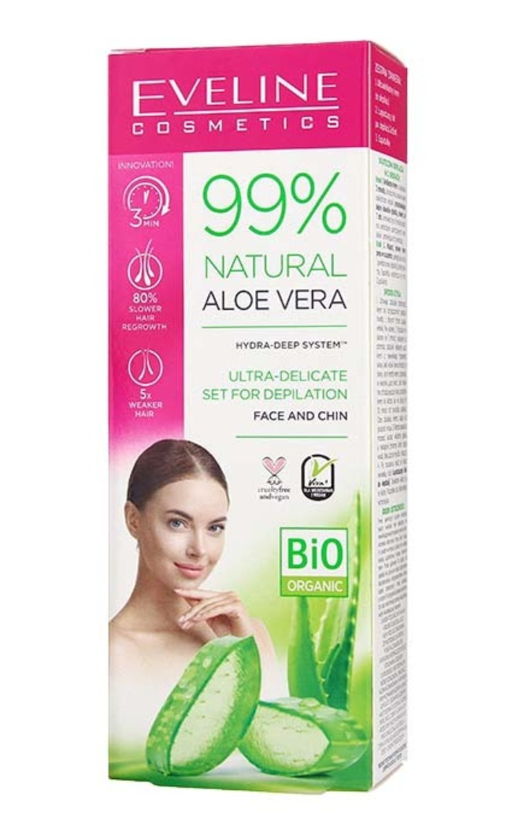 EVELINE EVELINE 99% Natural Aloe Vera крем для депиляции лица и подбородка, 20мл 20 мл