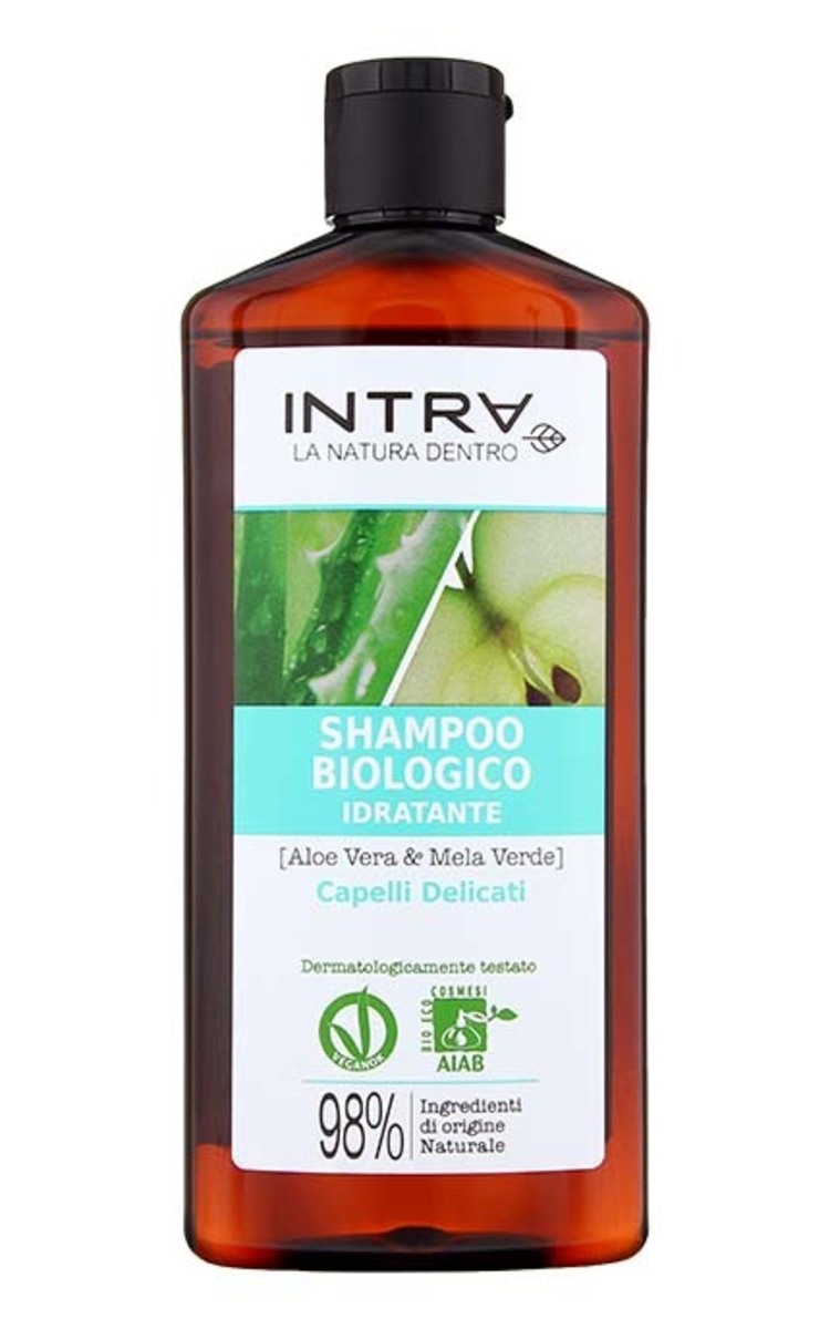 INTRA INTRA Organic Aloe Vera & Green Apple mitrinošs šampūns matiem, 250ml 250 ml