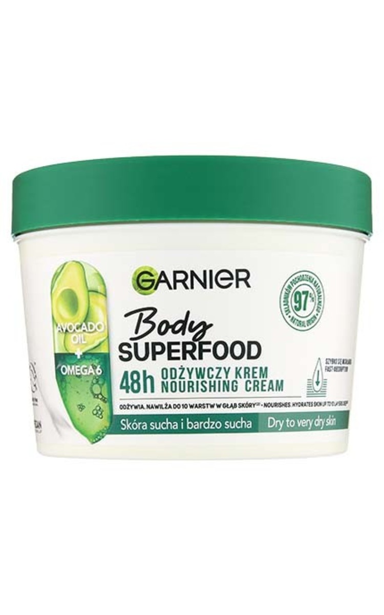 GARNIER GARNIER Body Superfood Avocado питательный крем для тела с маслом авокадо и маслами омега-6, 380мл 380 мл