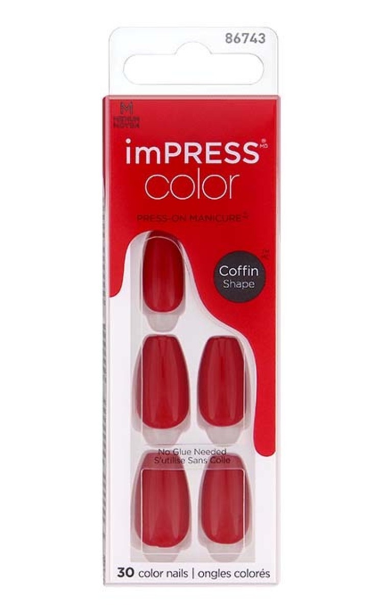 KISS KISS Impress Color комплект накладных ногтей, 510 Reddy Or Not, 30шт. 1 шт