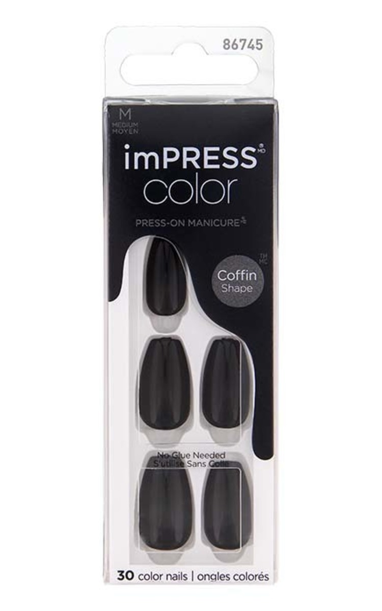 KISS KISS Impress Color комплект накладных ногтей, 512 All Black, 30шт. 1 шт