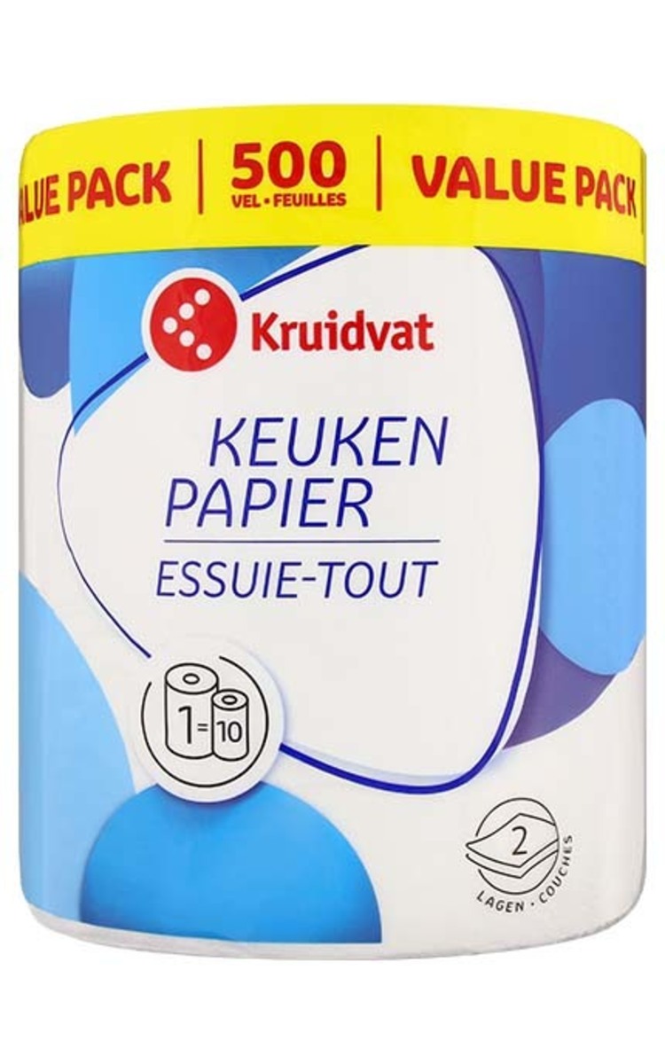 KRUIDVAT KRUIDVAT XXXXL papīra dvielis, 500 loksnes 1 gab.