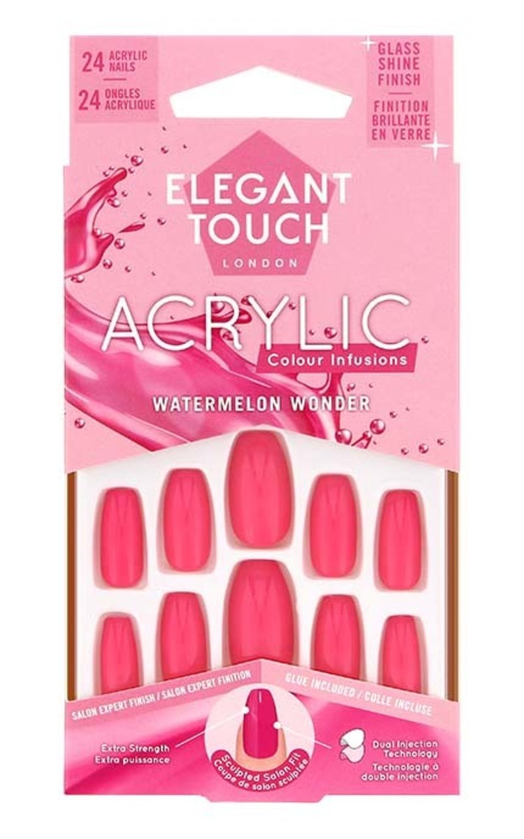 ELEGANT TOUCH ELEGANT TOUCH Acrylic Color Infusions комплект накладных ногтей, Watermelon Wonder, 24шт. 1 шт