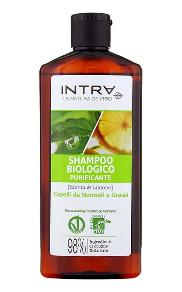 INTRA INTRA Organic Mint & Lemon šampūns normāliem, taukainiem matiem, 250ml 250 ml