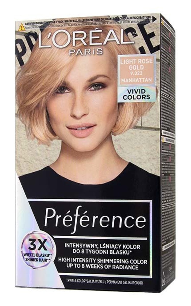 PREFERENCE PREFERENCE Vivid Colors cтойкая краска для волос, 9.023 Light Rose Gold 1 шт