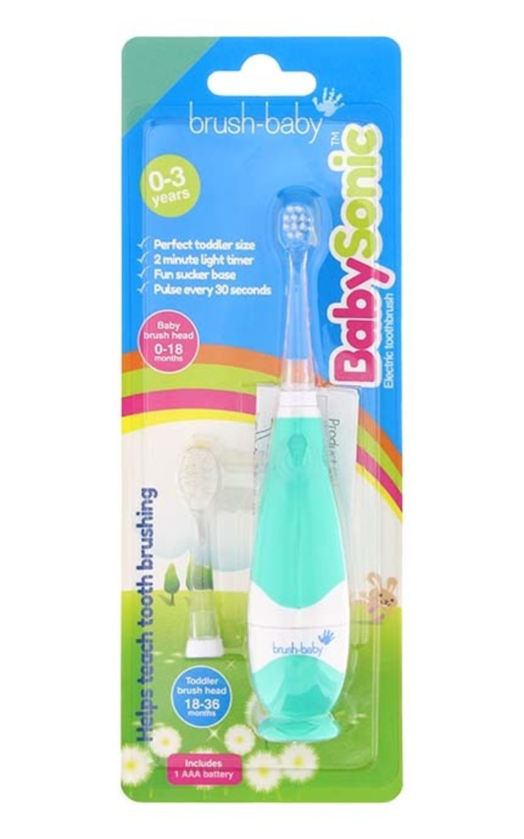 BRUSH BABY BRUSH-BABY BabySonic детская электрическая зубная щетка (0-3 года), бирюзовый 1 шт