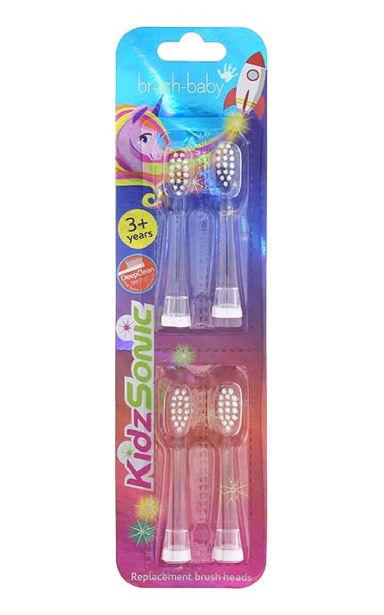 BRUSH BABY BRUSH-BABY KidzSonic сменные головки электрических зубных щеток, 4шт. 4 шт