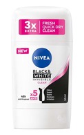 NIVEA Black&White Invisible Clear антиперспирант-карандаш, 50мл