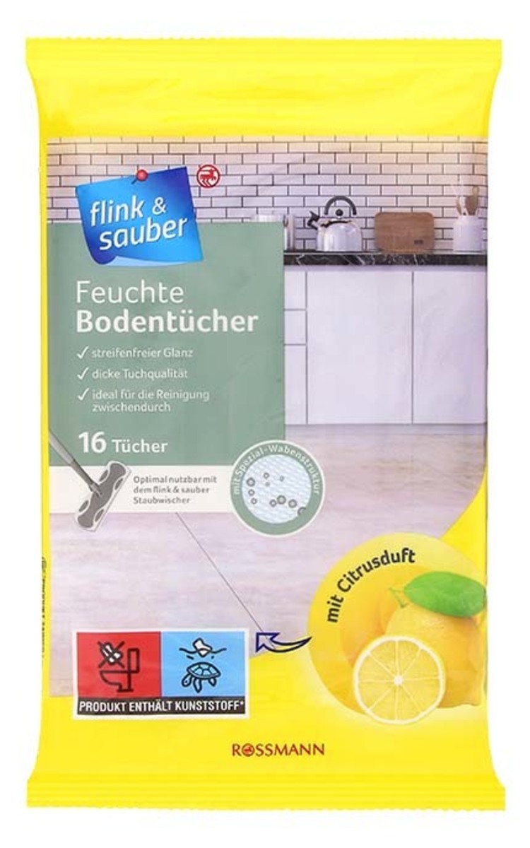 FLINK&SAUBER FLINK&SAUBER Lemon влажные салфетки для пола, 16шт. 16 шт