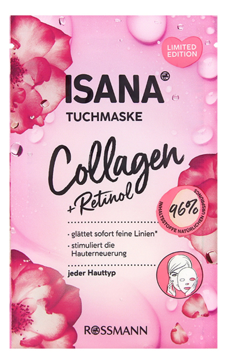 ISANA ISANA Wildrose+ Collagen маска для лица, 1шт. 1 шт