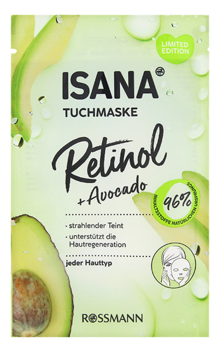 ISANA ISANA Avocado+ Retinol омолаживающая маска для лица, 1шт 1 шт