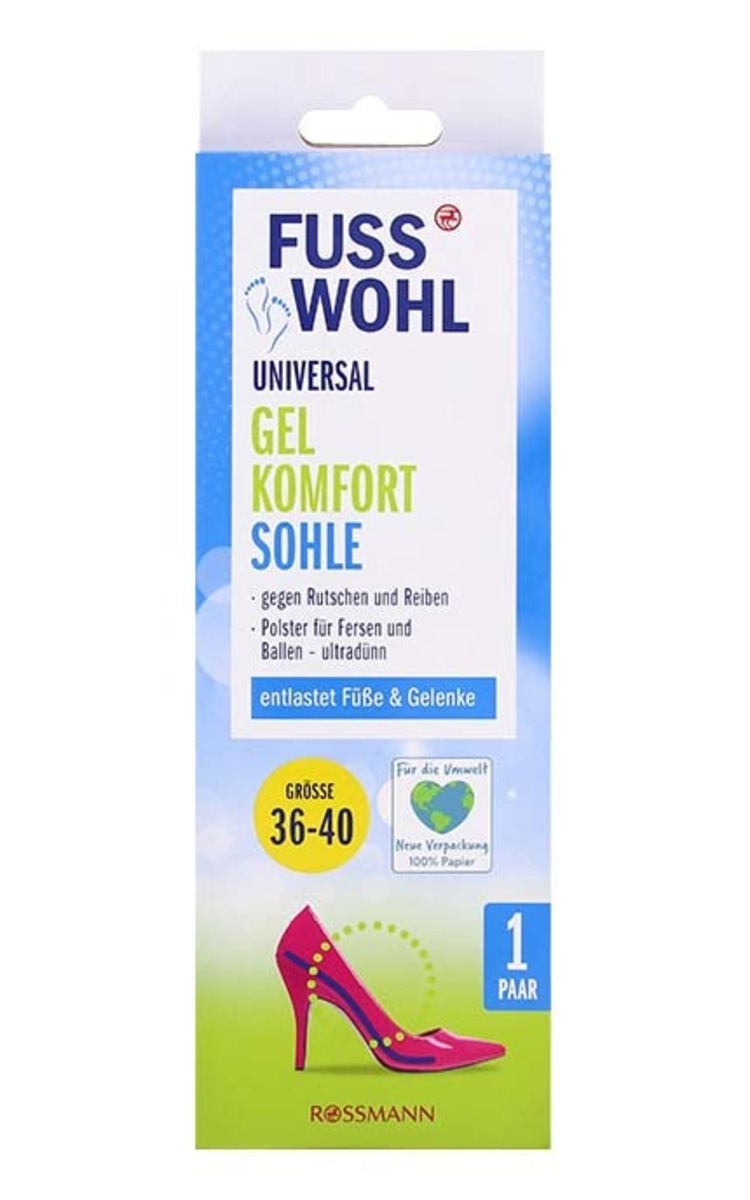 FUSS WOHL FUSS WOHL Universal Gel Comfort гелевые стельки, 36-40 размер, 1пара 36-40