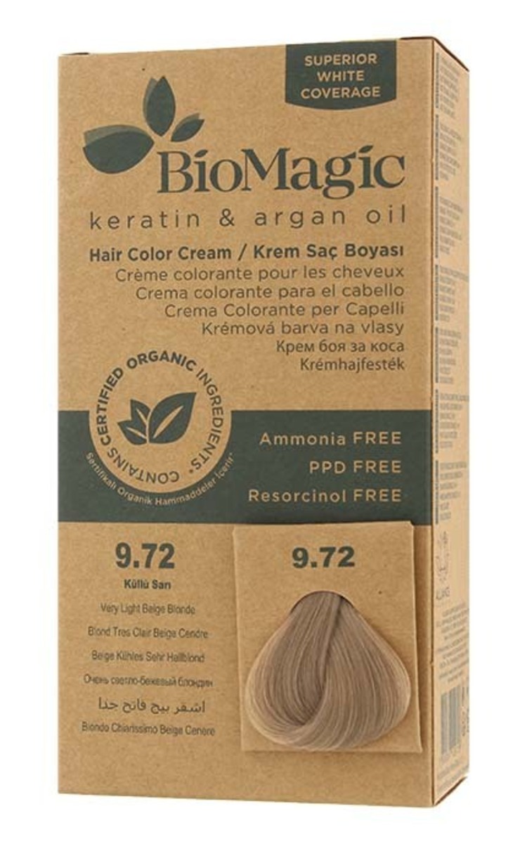 BIOMAGIC BIOMAGIC Стойкая краска для волос, 9.72 Intense Ash Very Light Blonde 1 шт