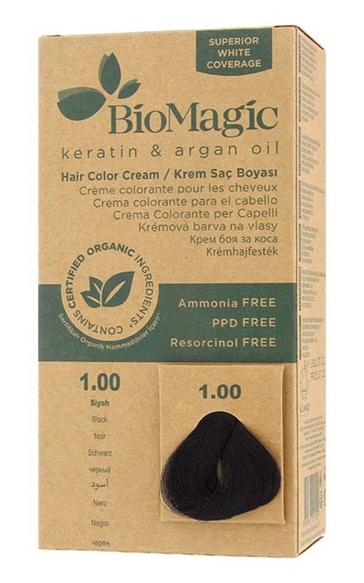 BIOMAGIC BIOMAGIC Стойкая краска для волос, 1.00 Black 1 шт