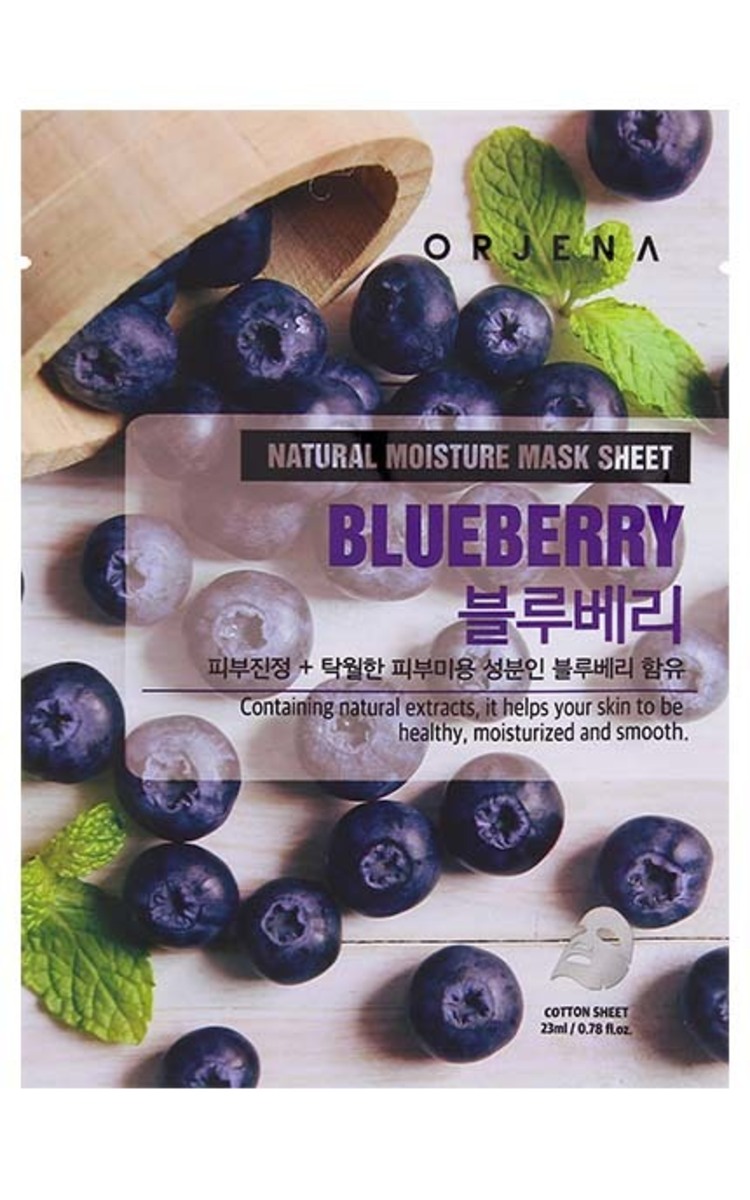 ORJENA ORJENA Natural Moisture Blueberry auduma maska sejai, 23ml 1 gab.