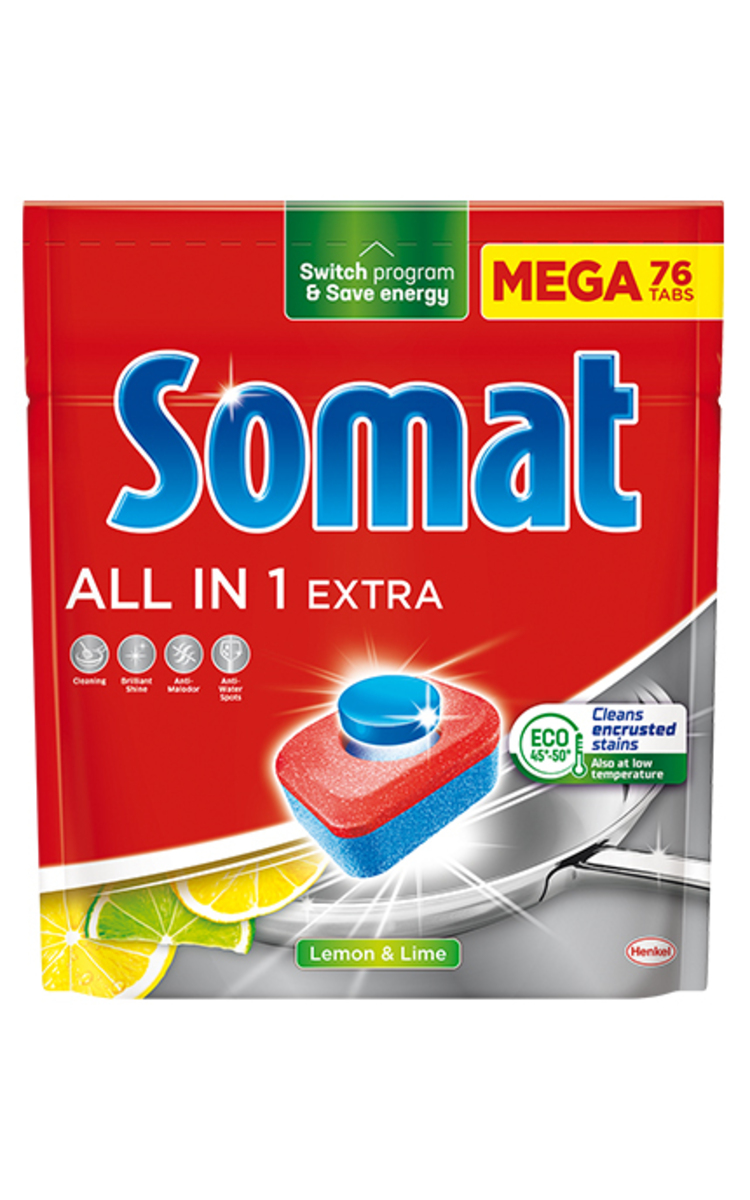 SOMAT SOMAT All In 1 Extra таблетки для посудомоечных машин, 76шт. 76 шт