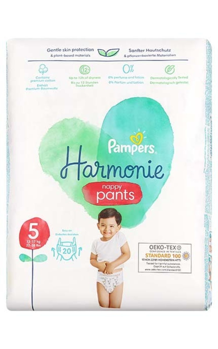 PAMPERS PAMPERS Harmonie Nappy Pants VP S5 biksītes, 12-17kg, 20gab. 20 gab.