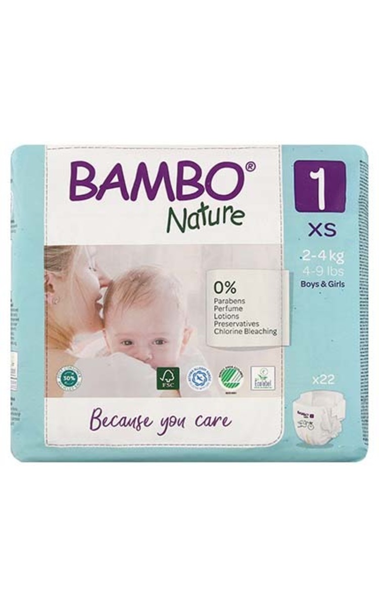 BAMBO NATURE BAMBO NATURE S1 autiņbiksītes, 2-4kg, 22gab. 22 gab.