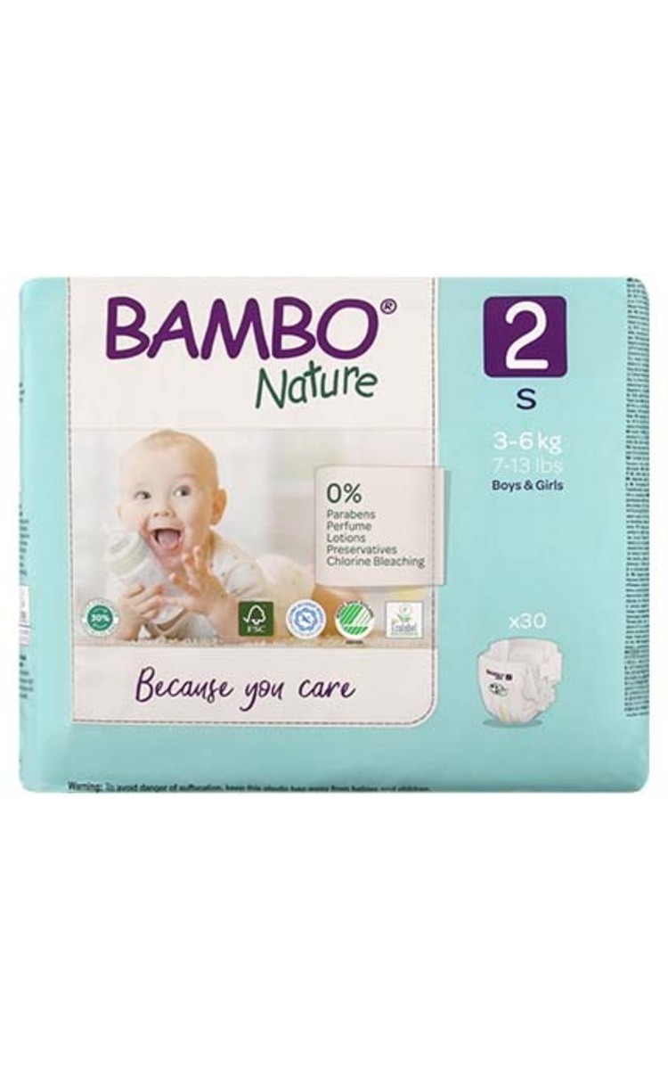 BAMBO NATURE BAMBO NATURE S2 autiņbiksītes, 3-6kg, 30gab. 30 gab.