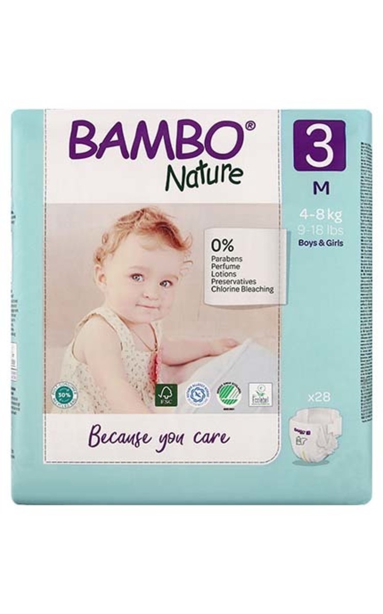 BAMBO NATURE BAMBO NATURE S3 autiņbiksītes, 4-8kg, 28gab. 28 gab.