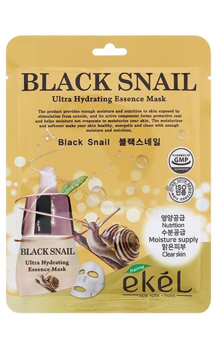 EKEL EKEL Ultra Hydrating Essence Mask Black Snail auduma maska ar gliemežu mucīnu,  25ml 25 g