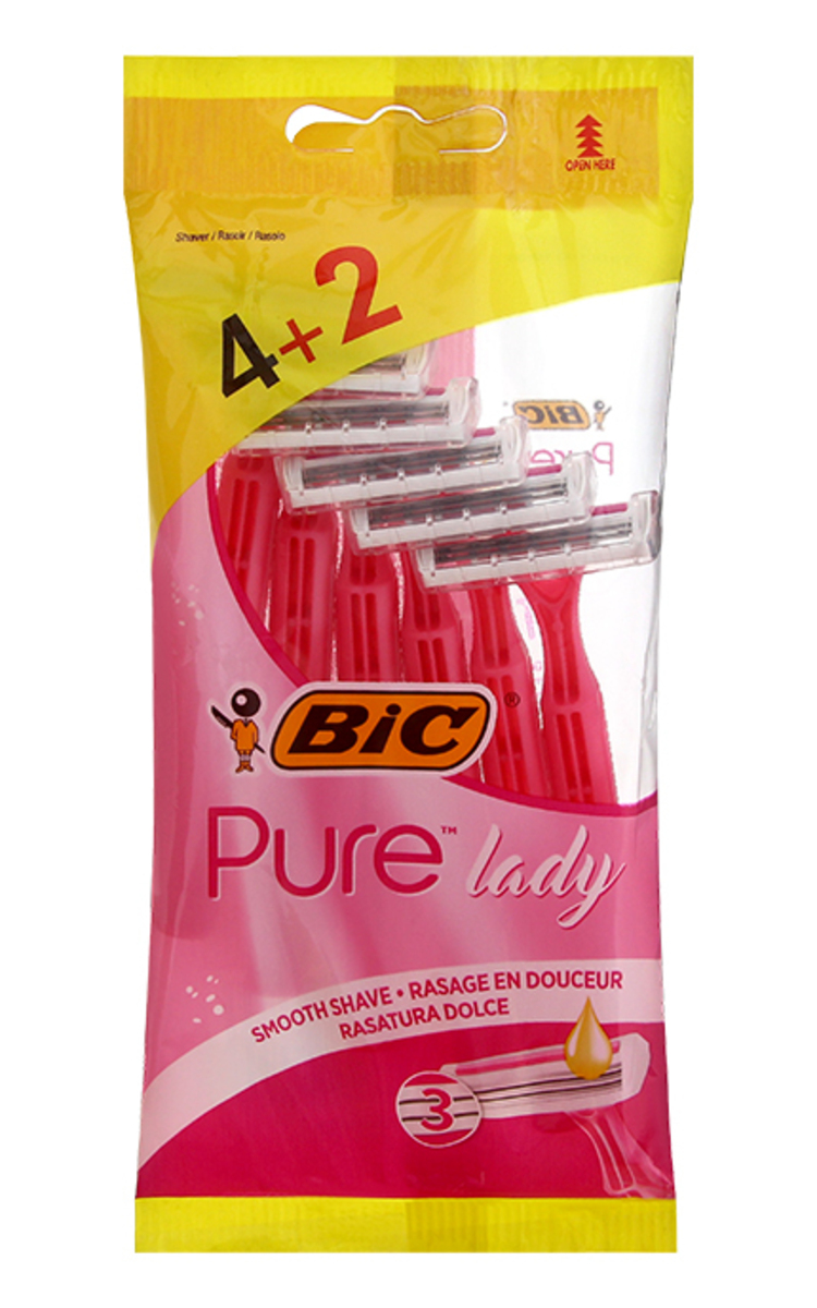 BIC BIC Pure Lady vienreizēji sieviešu skuvekļi, 6gab. 6 gab.