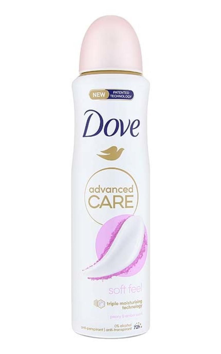 DOVE DOVE Advanced Care Soft Feel Peony&Amber izsmidzināms antiperspirants, 150ml 150 ml