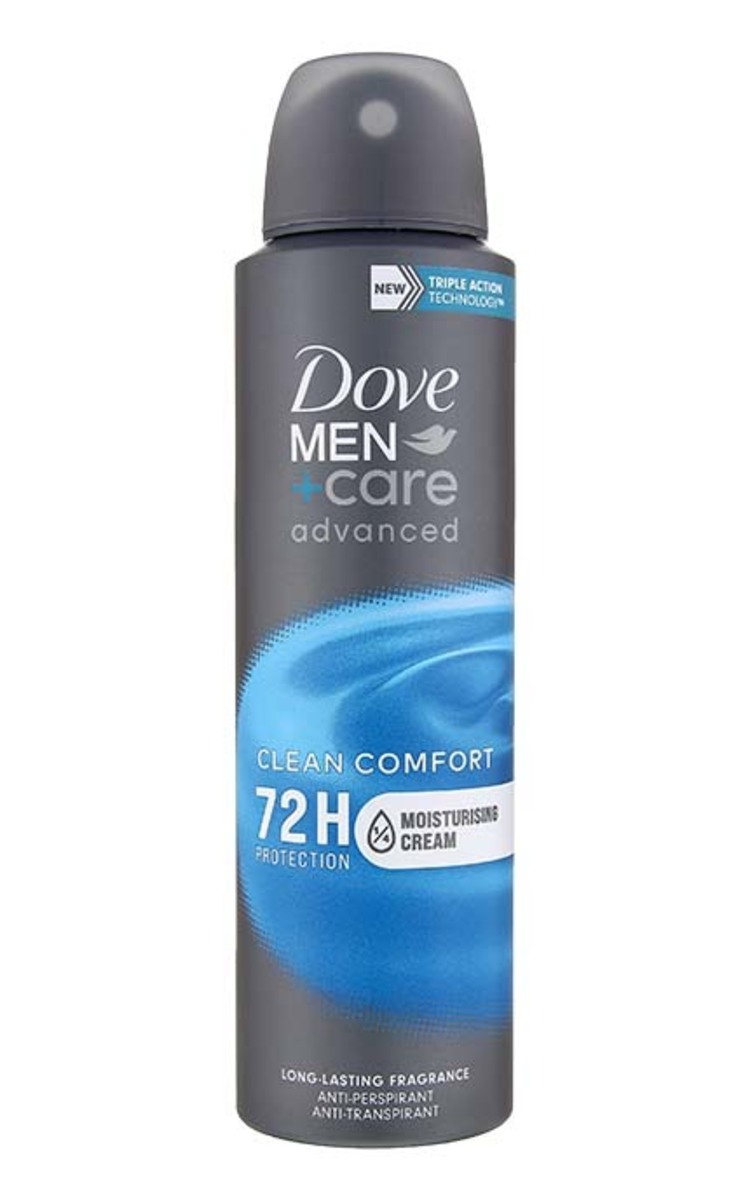 DOVE MEN DOVE MEN +Care Advanced Clean Comfort 72H izsmidzināms antiperspirants, 150ml 150 ml