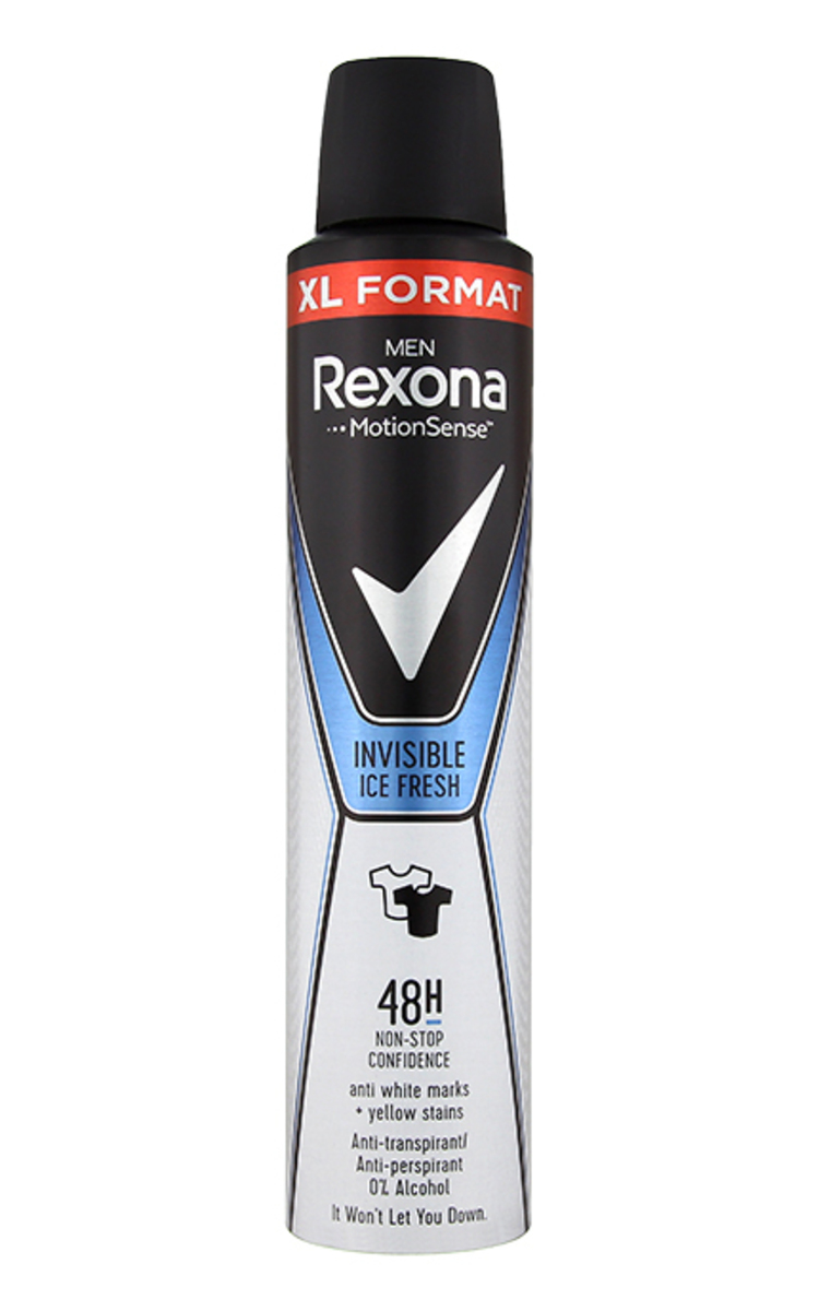 REXONA MEN REXONA MEN Invisible Ice Fresh on Black+White Clothes izsmidzināms antiperspirants, 200ml 200 ml