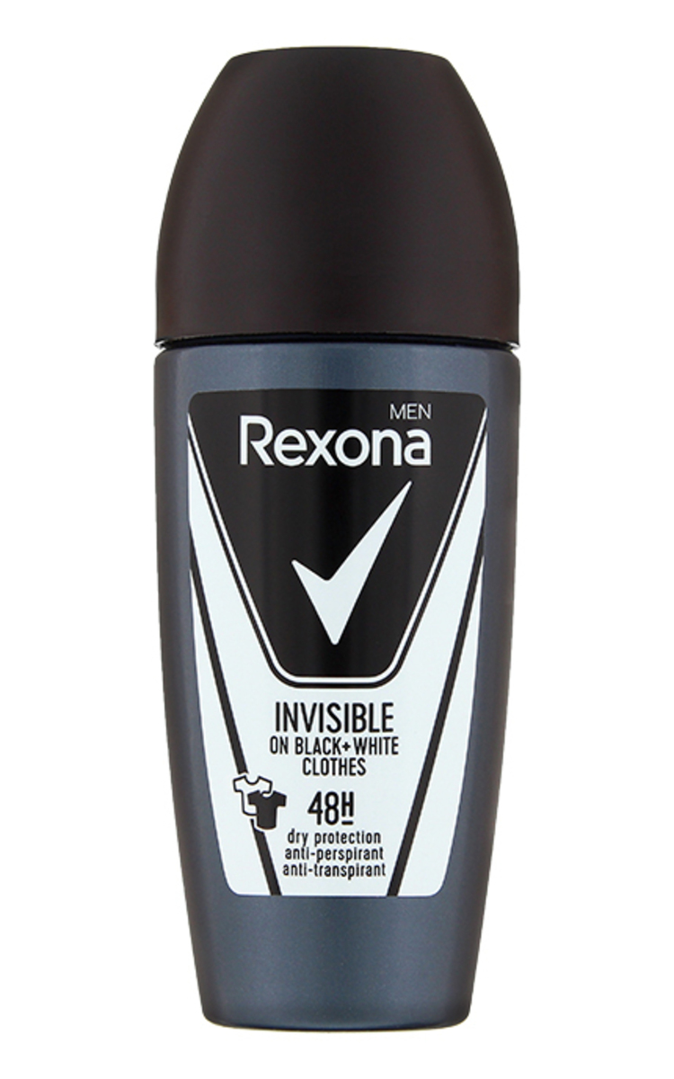 REXONA MEN REXONA MEN 48H Invisible on Black+White Clothes rullīša antiperspirants, 50ml 50 ml