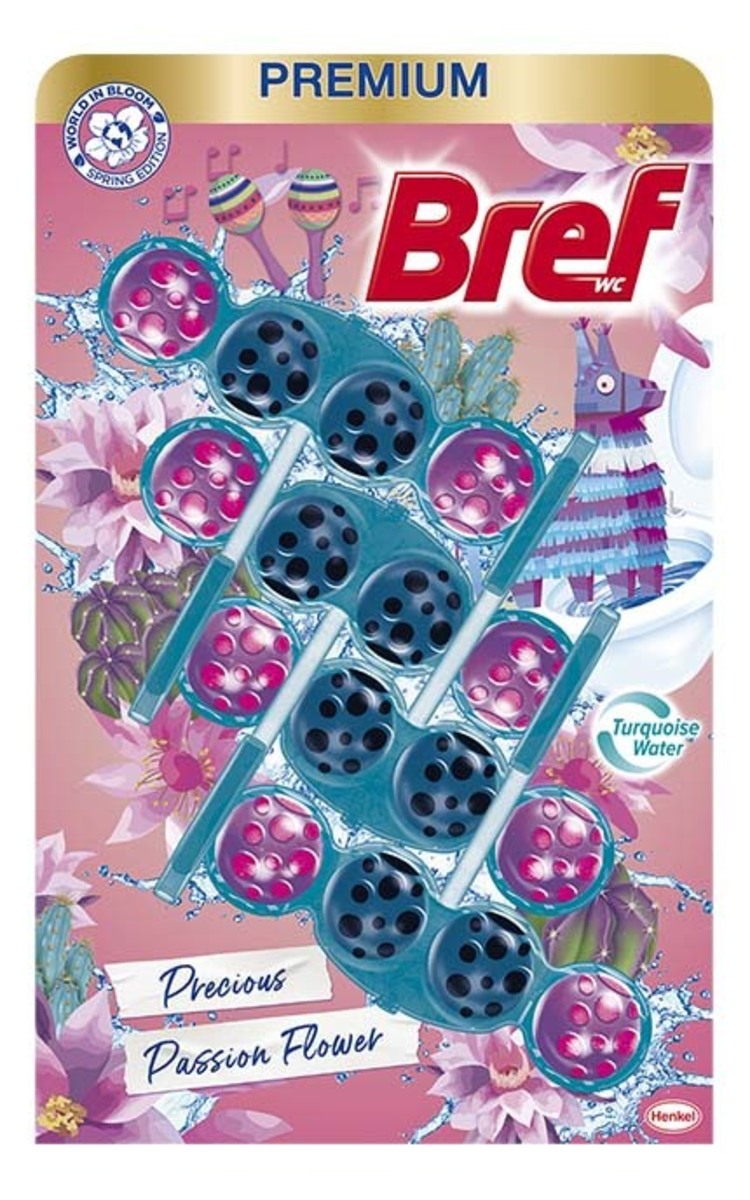 BREF BREF Premium Precious Passion Flower tualetes bloks, 4x50g