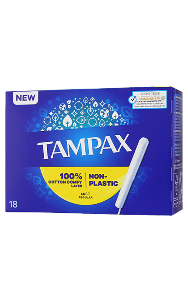 TAMPAX TAMPAX Plastic Free Regular tamponi, 18gab. 18 gab.