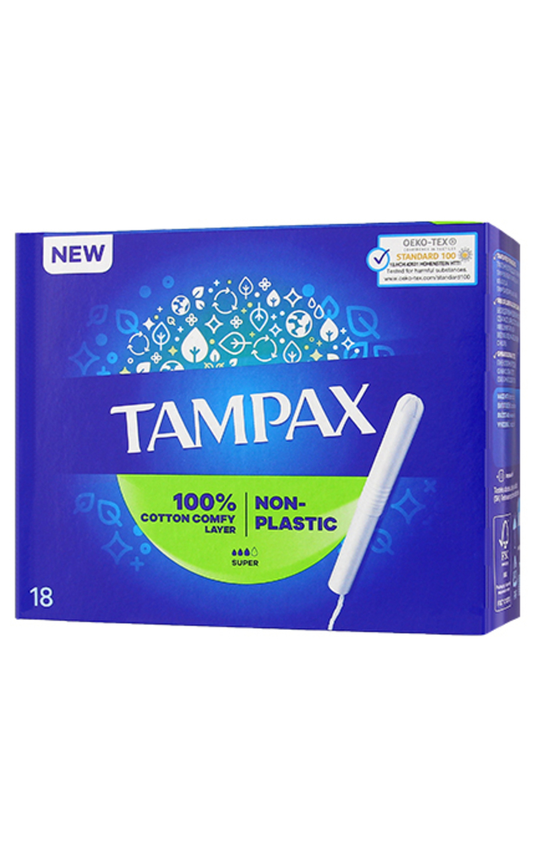 TAMPAX TAMPAX Plastic Free Super tamponi, 18gab. 18 gab.