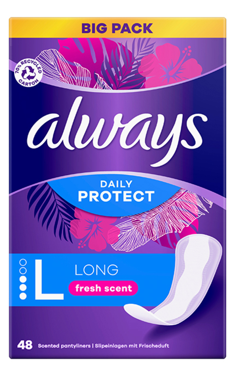 ALWAYS ALWAYS Daily Protect Long Fresh Scent ежедневные прокладки, 48шт. 48 шт