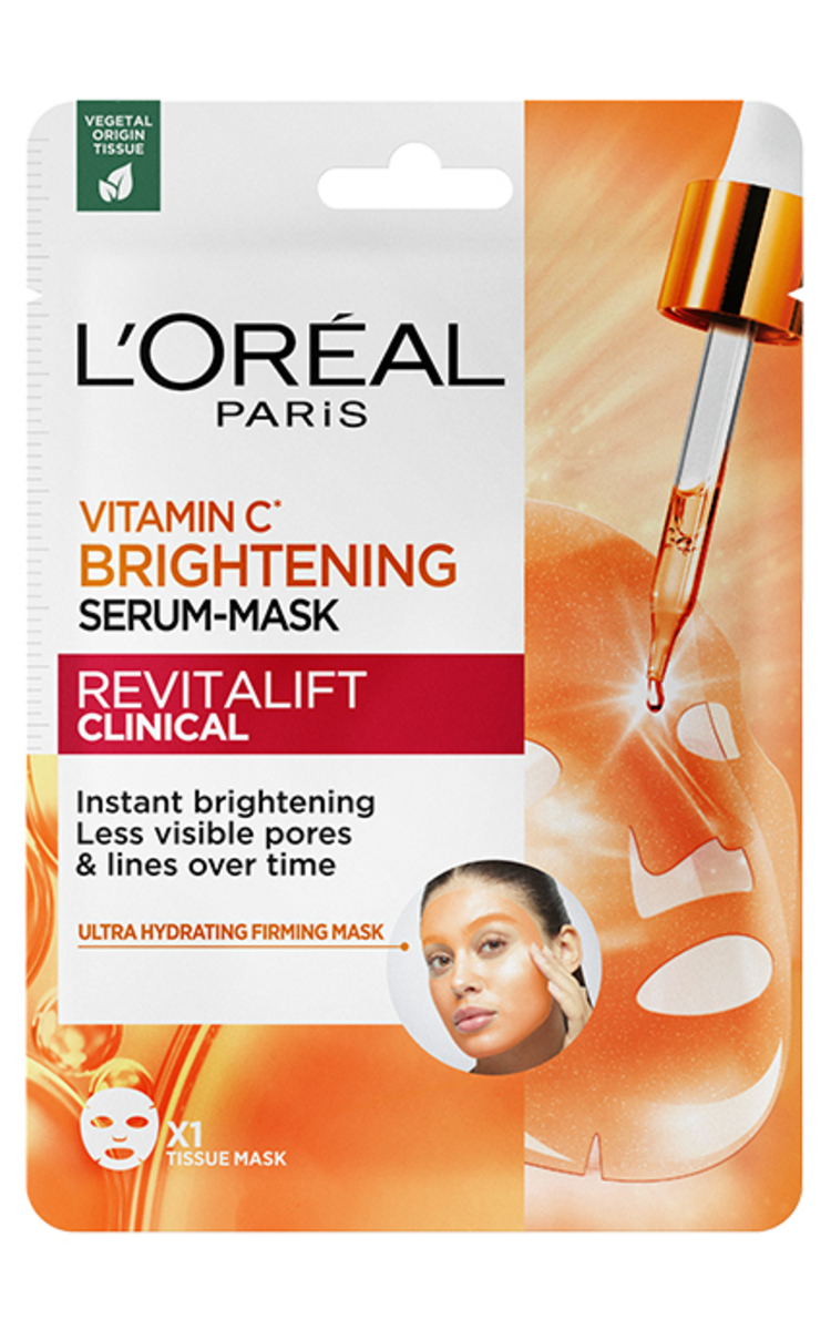 L`OREAL L'OREAL PARIS Revitalift Clinical izgaismojoša sejas maska ar C vitamīnu un salicilskābi, 26g 25 g