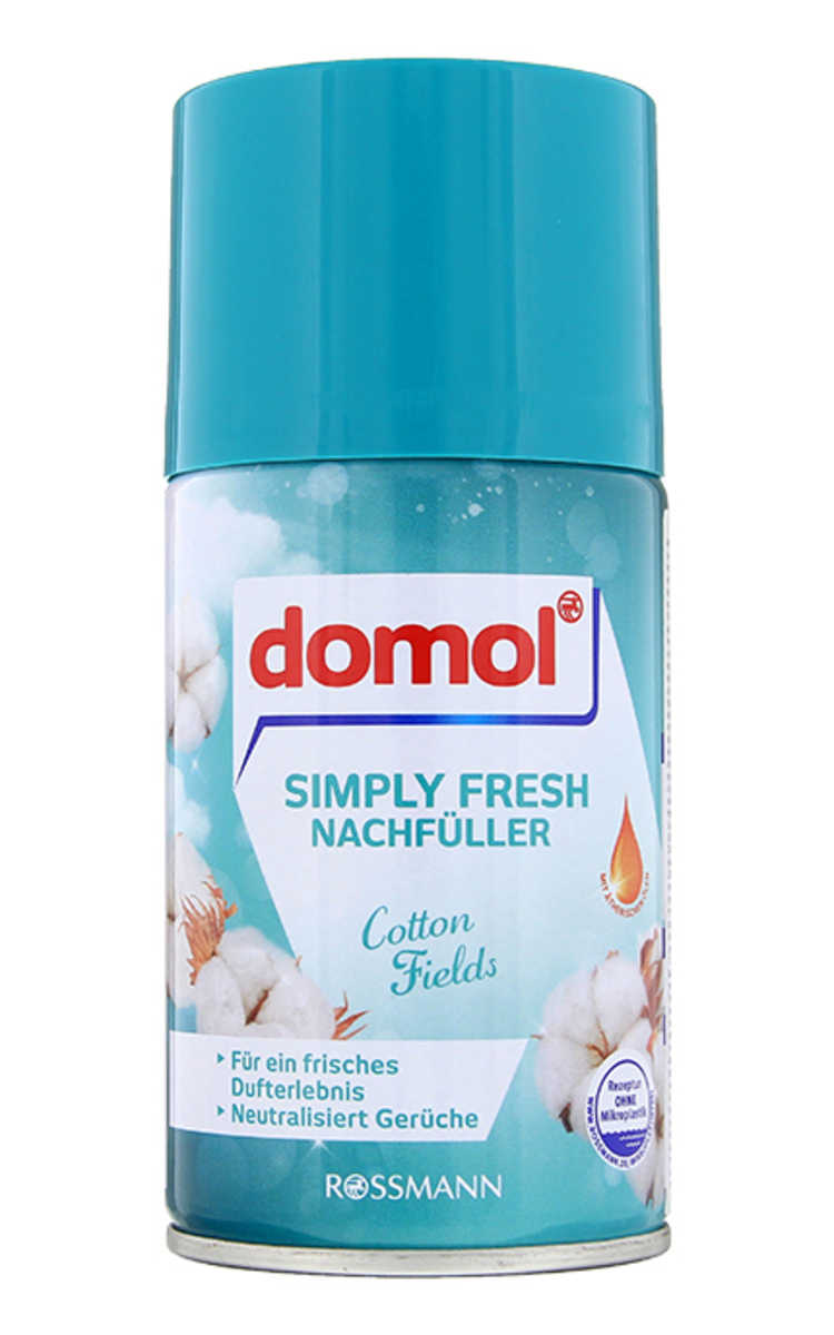 DOMOL DOMOL Simply Fresh Cotton Fields automātiskā gaisa atsvaidzinātāja uzpildes rezerve, 250ml 250 ml