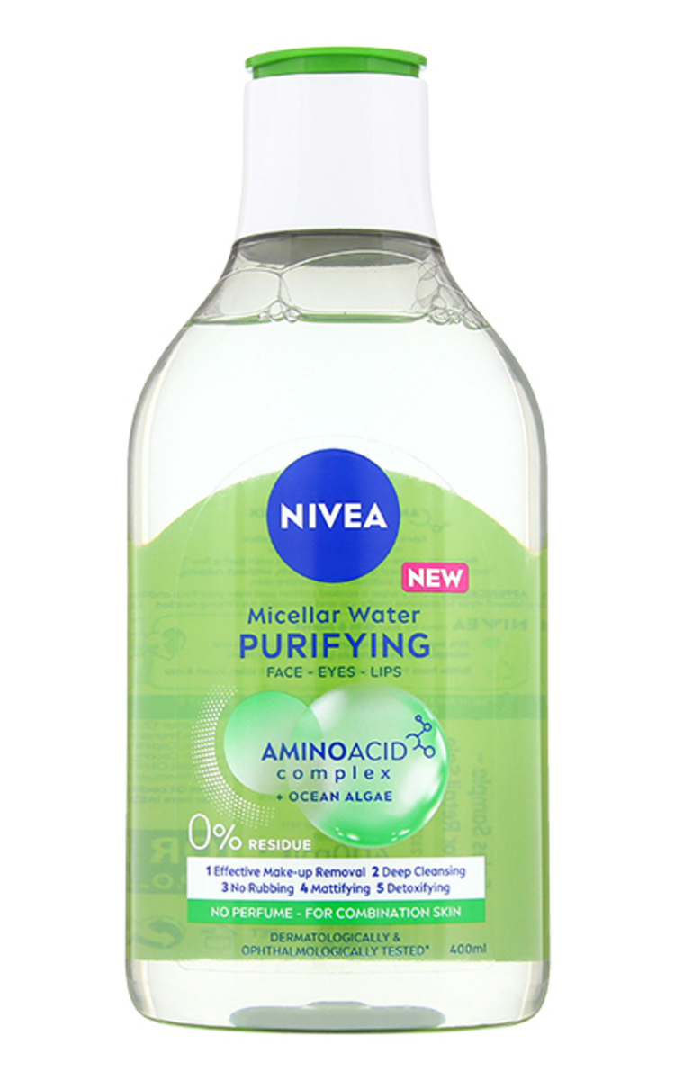 NIVEA VISAGE NIVEA Purifying Aminoacid&Ocean Algae micelārais ūdens sejai, 400ml 400 ml