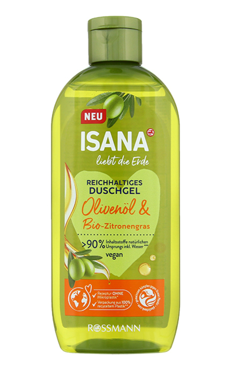 ISANA ISANA Olive oil&Organic Lemongrass dušas želeja, 250ml 250 ml