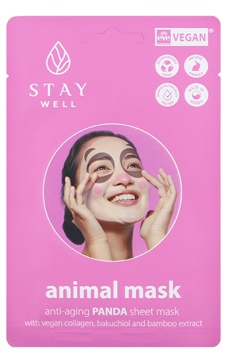 STAY WELL STAY WELL Animal Mask Panda pretgrumbu maska sejai, 1gab., 20g 1 gab.