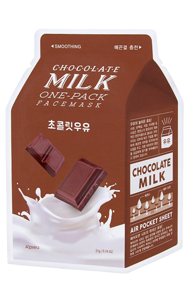 A'PIEU A'PIEU Chocolate Milk One-Pack auduma maska ar piena olbaltumvielām un kakao ekstraktu sejai, 1gab., 21g 1 gab.