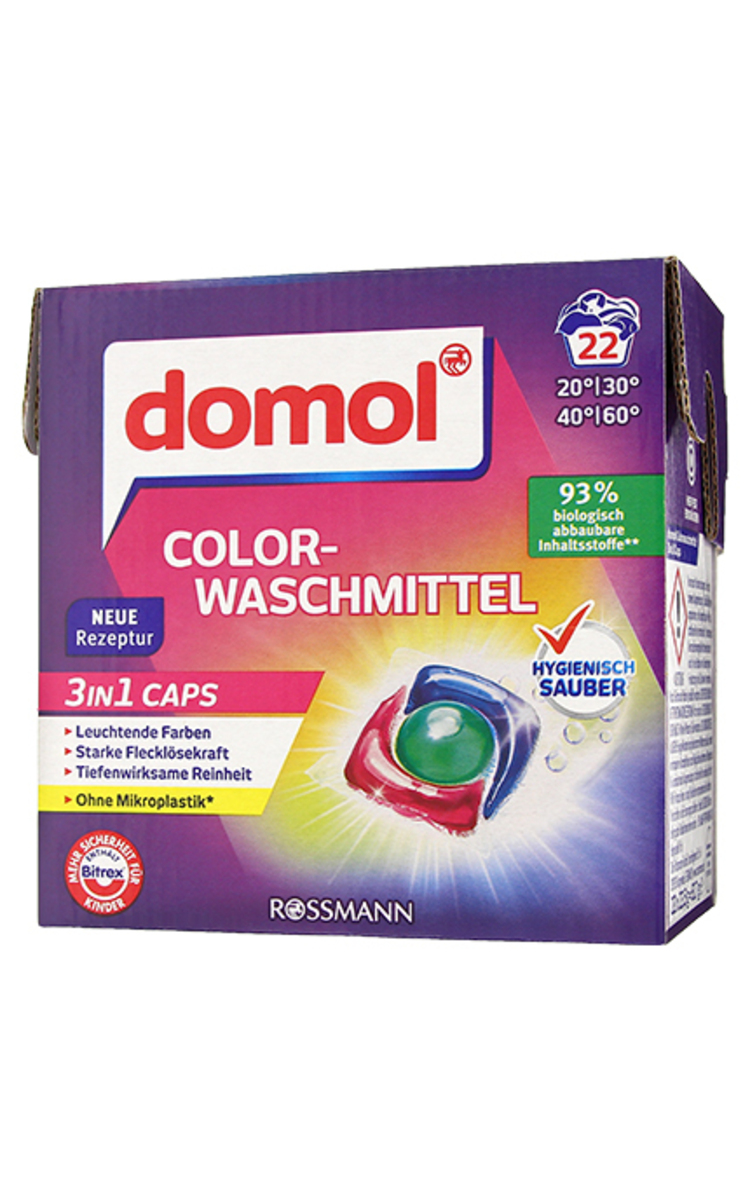 DOMOL DOMOL Color 3in1 gela kapsulas krāsainas veļas mazgāšanai, 22gab. 22 gab.