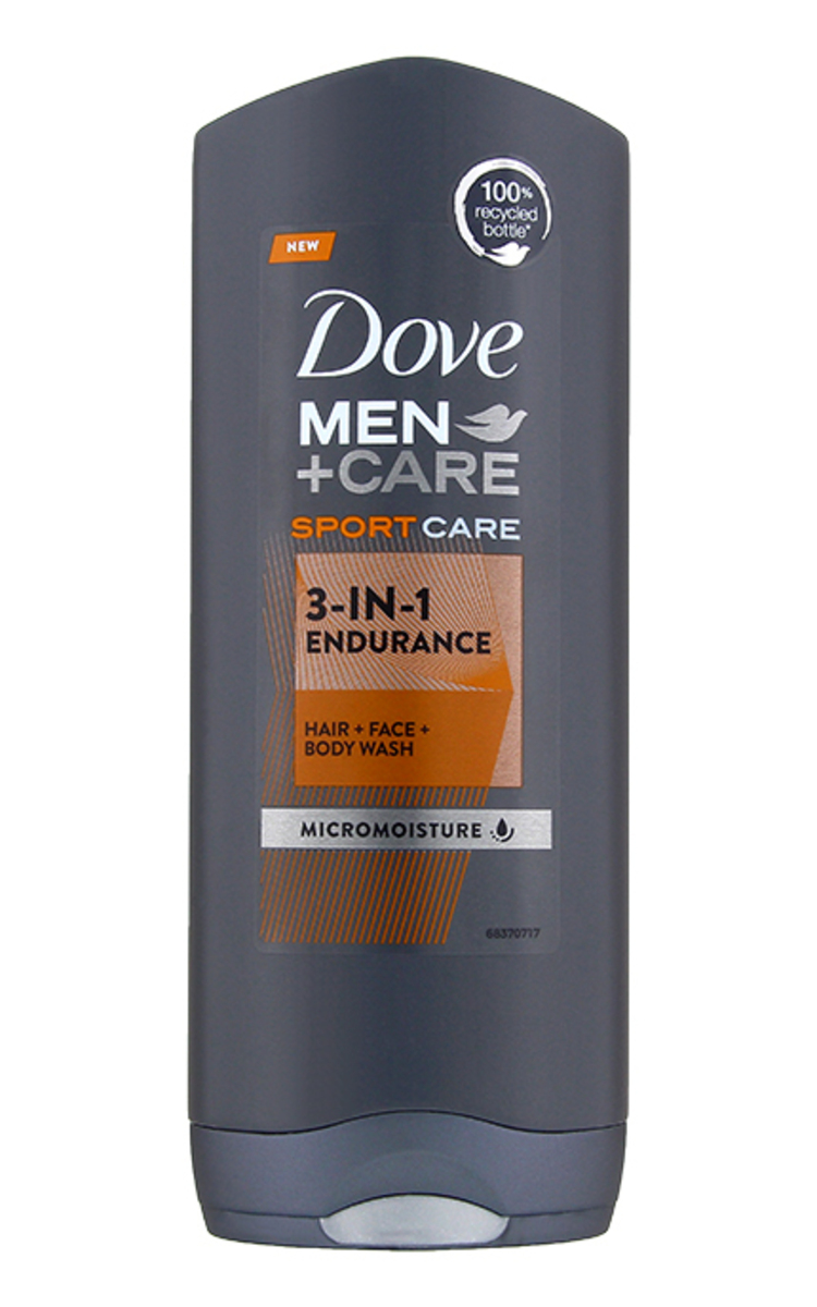 DOVE MEN DOVE MEN+Care Sport 3in1 Endurance ķermeņa un sejas dušas želeja, 400ml 400 ml